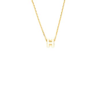 Hermes Mini Pop H Pendant Blanc GHW