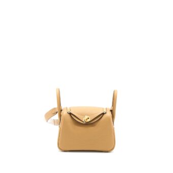 Hermes Mini Lindy Clemence Biscuit GHW Stamp B