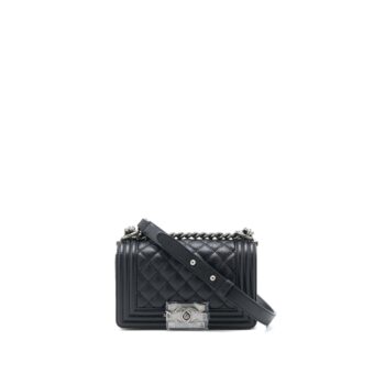 Chanel Small Boy Bag Caviar Black Ruthenium SHW (Microchip)