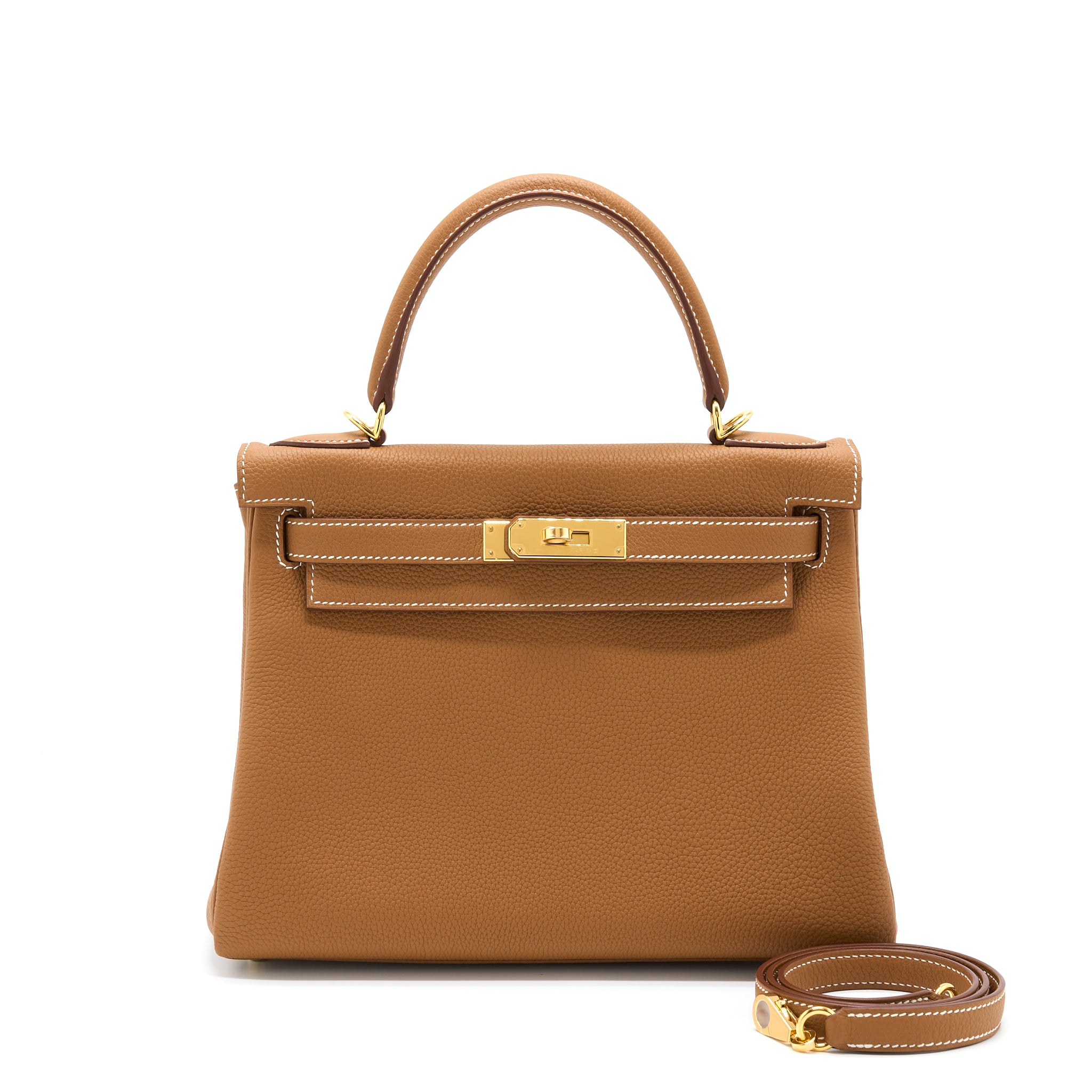 Hermes Kelly 28 Togo Gold GHW Stamp U
