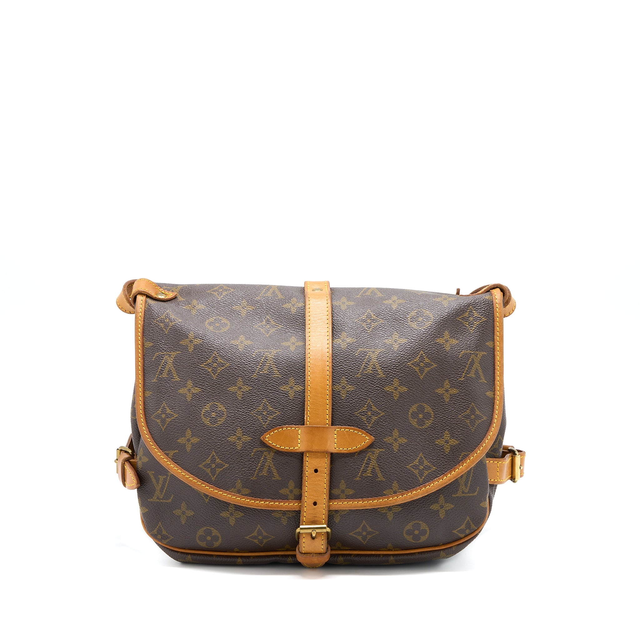 Louis Vuitton Vintage Saumur Cloth Crossbody Bag Monogram Canvas GHW - Image 2