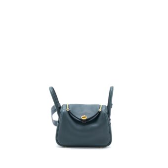 Hermes Mini Lindy Swift V0 Vert Rousseau GHW Stamp Y