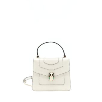 Bvlgari top handle Serpenti bag White