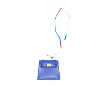Hermes Kelly Twilly Bag Charm Blue Electric GHW