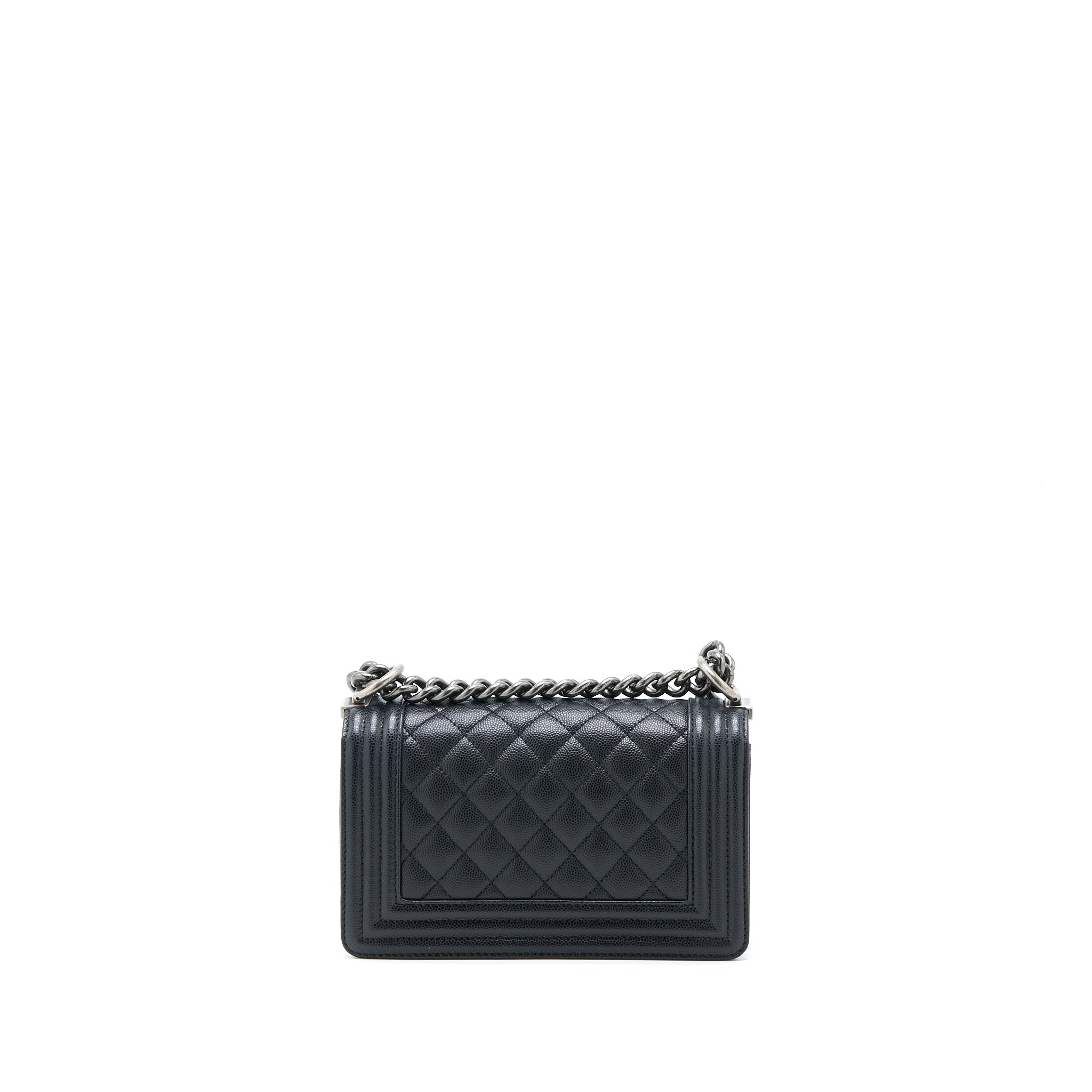 Chanel Small Boy Bag Caviar Black Ruthenium SHW (Microchip) - Image 2