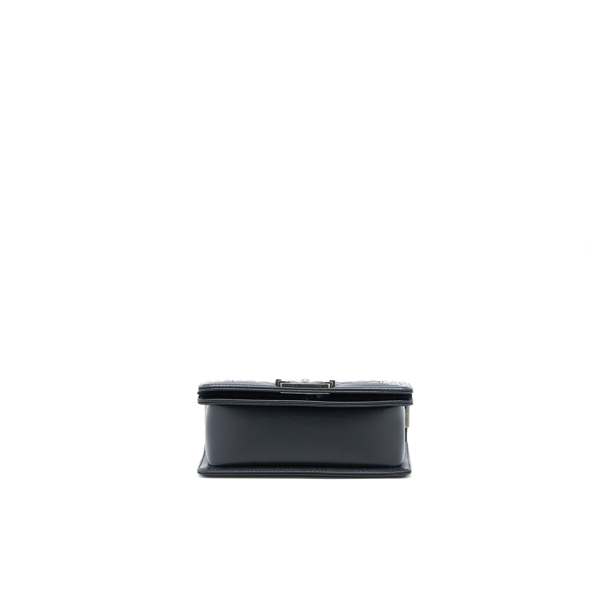 Chanel Small Boy Bag Caviar Black Ruthenium SHW (Microchip) - Image 5