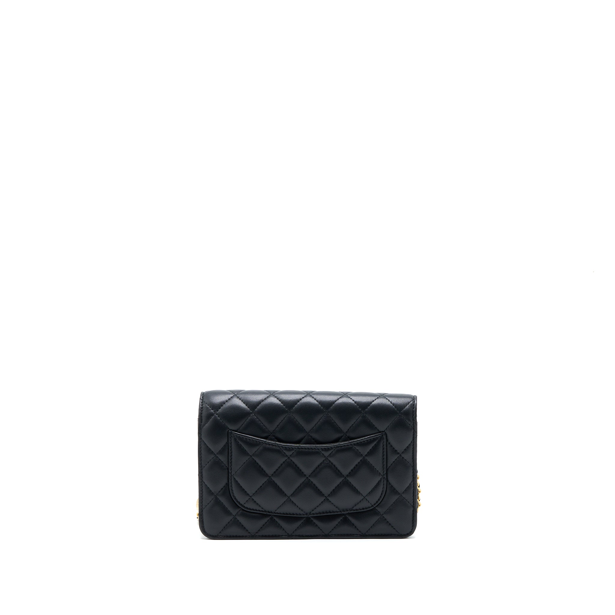 Chanel Pearl Crush Wallet On Chain Lambskin Black GHW (Microchip) - Image 2