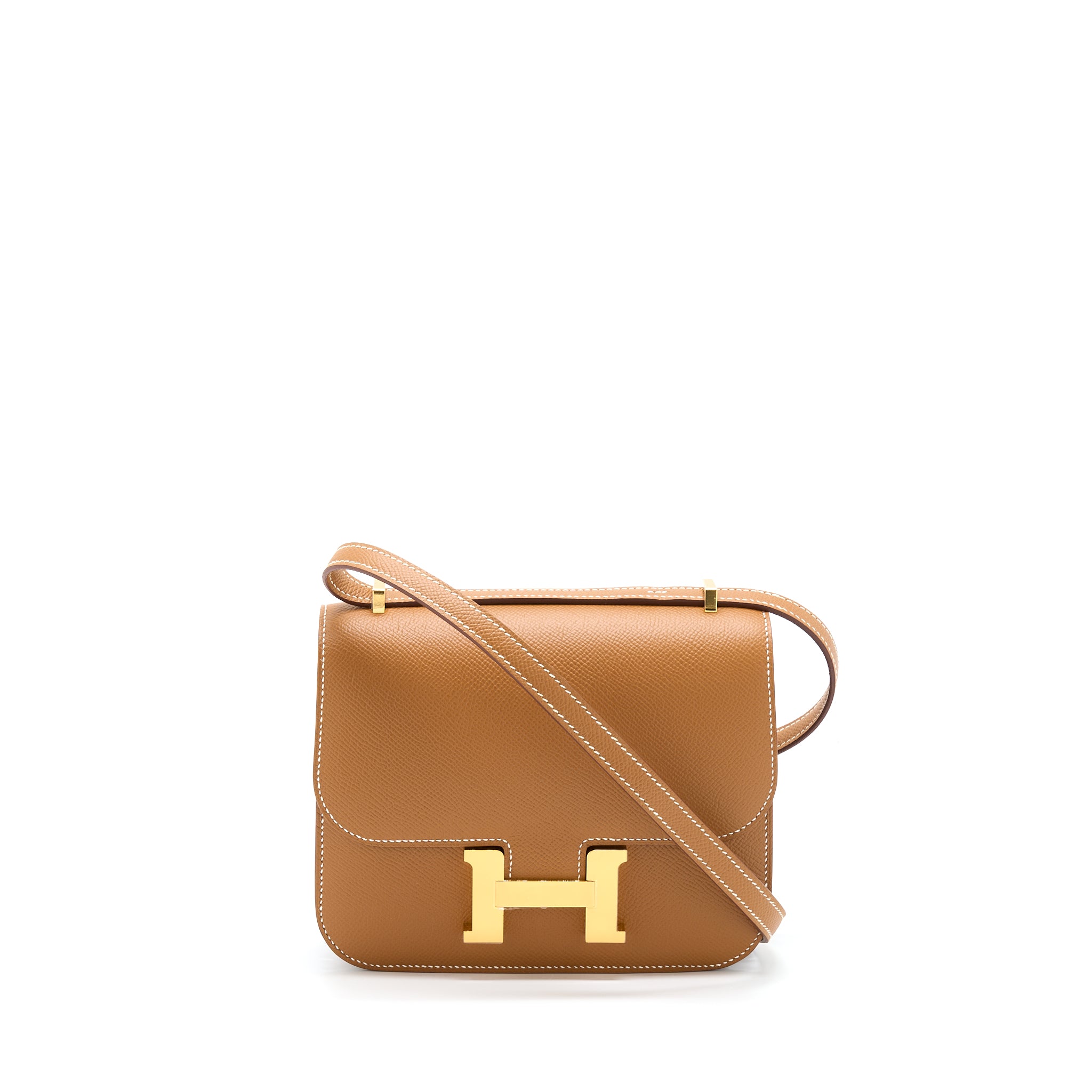 Hermes Mini Constance Epsom Gold GHW Stamp U
