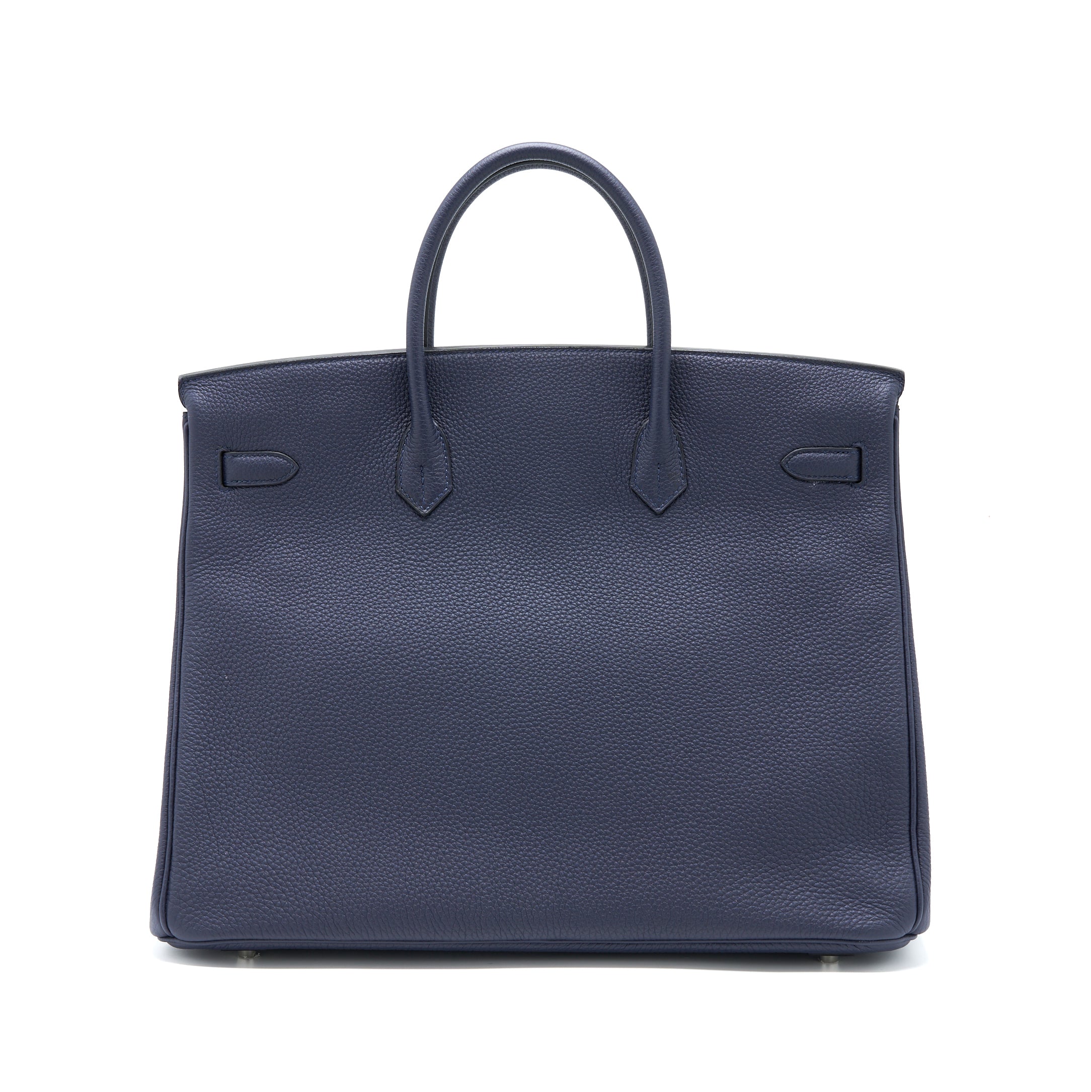 Hermes Birkin 40 Officer Togo/Swift Blue Nuit/Vert Cypres SHW Stamp C - Image 2