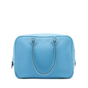 Hermes plume bag Togo jeans blue SHW Stamp Square G