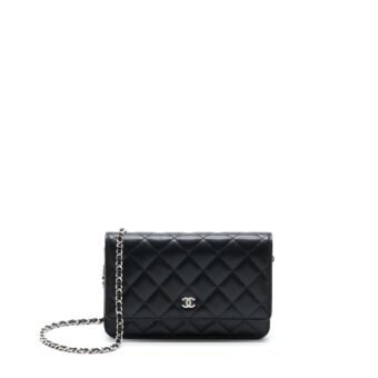 Chanel Classic Wallet On Chain Caviar Black SHW (Microchip)
