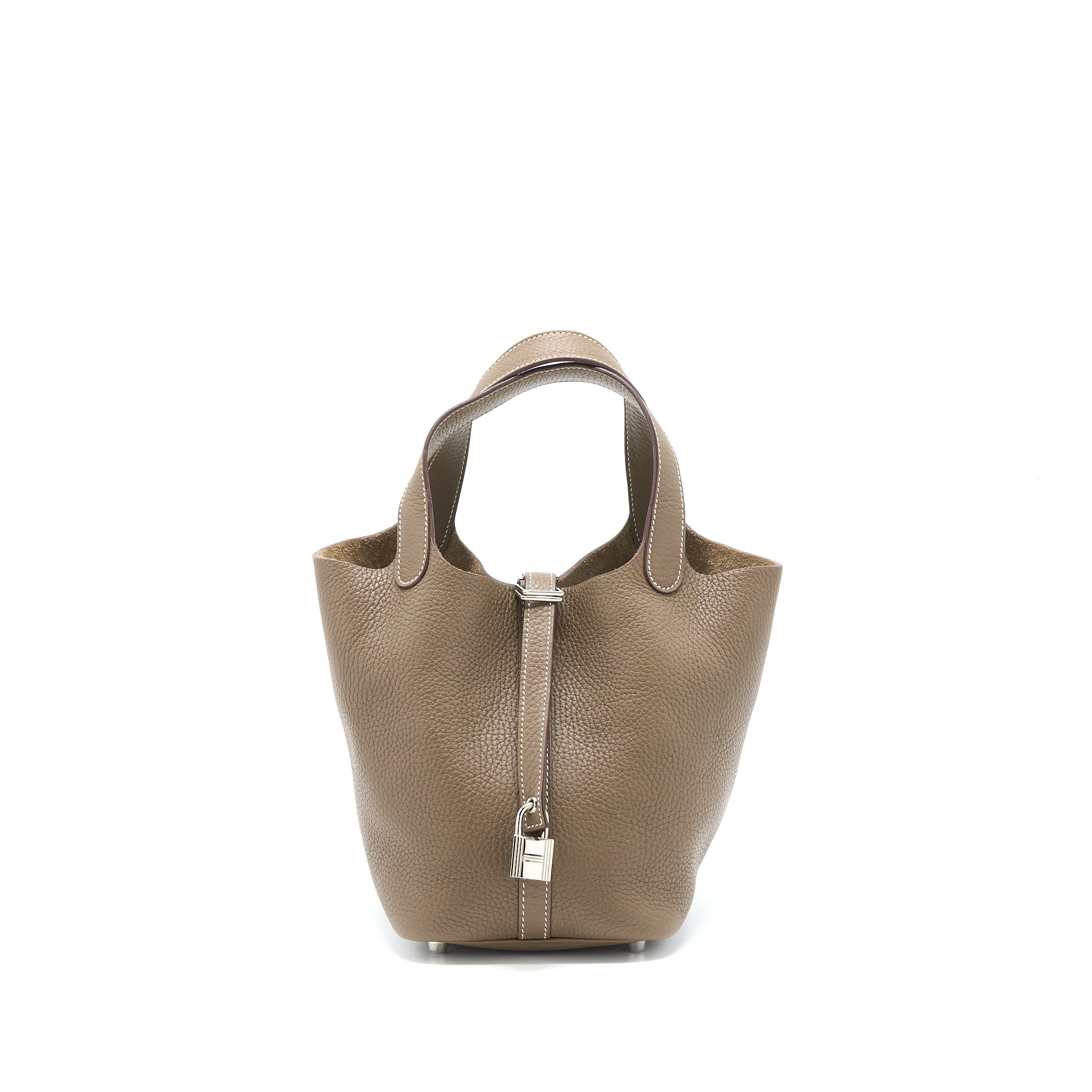 Hermes Picotin 18 Lock Bag Clemence Etoupe SHW Stamp A
