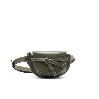 LOEWE GATE MINI LEATHER BELT BAG OLIVE GREEN