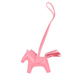 Hermes Rodeo PM Bag Charm Rose Azalee Stamp Y