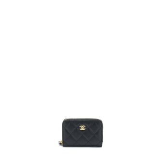 Chanel Zip Small Card Holder Caviar black GHW