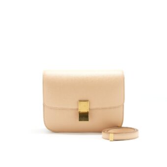 CELINE MEDIUM CLASSIC BOX BAG CALFSKIN NUDE