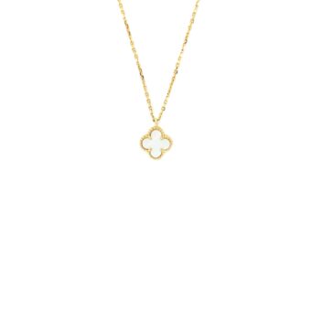 Van Cleef & Arpels Sweet Alhambra Pendant White Mother of Pearl 18K Yellow Gold