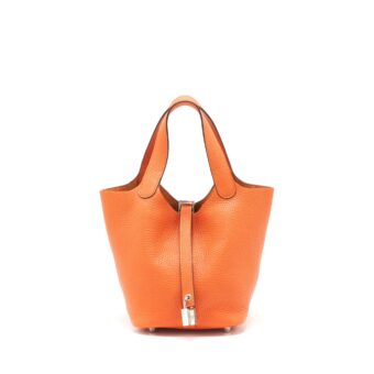 Hermes picotin 18 Lock bag orange SHW Stamp X