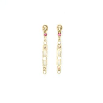Chanel Dropped Earrings Crystal/Pearl Light Gold Tone