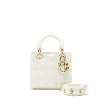 Dior Small Lady Dior my ABCDior Bag WHITE LGHW