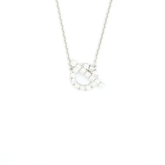 Hermes Finesse Pendant Necklace White Gold With Diamonds