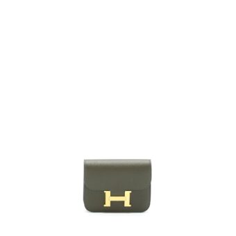 Hermes Constance Slim Epsom Vert De Gris GHW Stamp Z