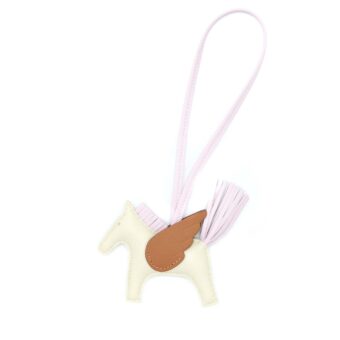 Hermes Rodeo Pegase PM Bag Charm Craie/Mauve Pale/Gold Stamp U