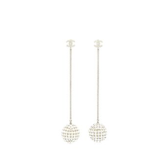 Chanel Drop Ball Crystal Earrings SHW