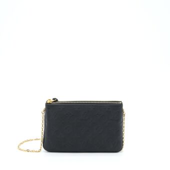 Louis Vuitton Double Zip Pochette Monogram Empreinte Black GHW