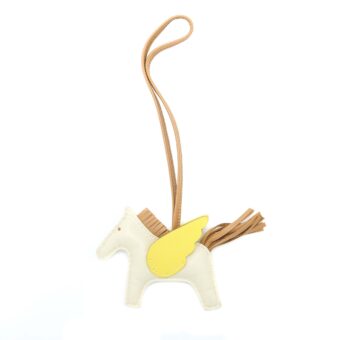 Hermes Rodeo Pegase PM Bag Charm Craie/Chai/Lime Stamp Z