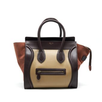 CELINE MINI LUGGAGE IN MULTI COLOURS BURGUNDY / BEIGE