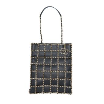 Chanel Cruise 2020 black chained Tote Bag Lambskin Black LGHW