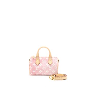 Louis Vuitton Nano Speedy Monogram Jacquard Denim Pink GHW (New Version)