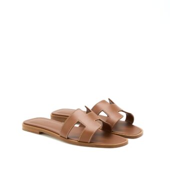 Hermes Size 36 Oran Sandal Box Leather Gold