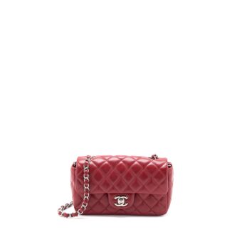 Chanel Mini Rectangular Flap Bag Caviar Red SHW