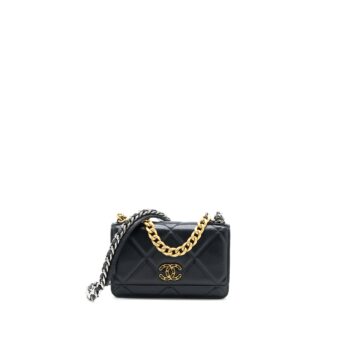 Chanel 19 Wallet On chain Lambskin Black Multicolour Hardware (Microchip)