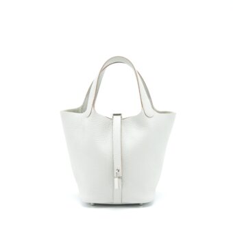 Hermes Picotin 18 Lock Bag Clemence Gris Perle SHW Stamp U