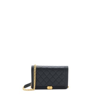 Chanel Boy Wallet on Chain Caviar Black GHW