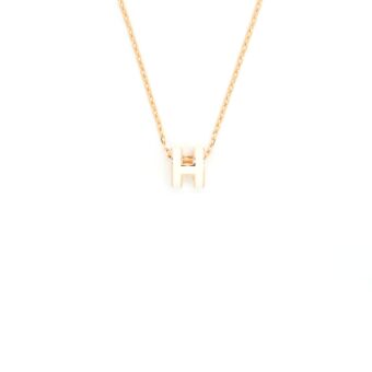 Hermes Mini Pop H Pendant Blanc RGHW