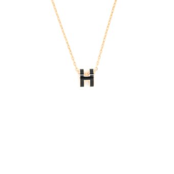 Hermes Mini Pop H Pendant Black RGHW