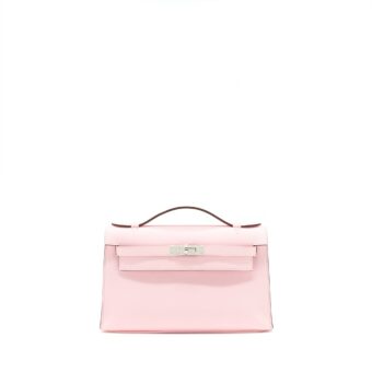 Hermes Kelly Pochette Swift 3Q Rose Sakura SHW Stamp Z