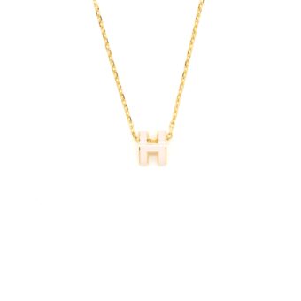 Hermes Mini Pop H Pendant Rose Dragee GHW
