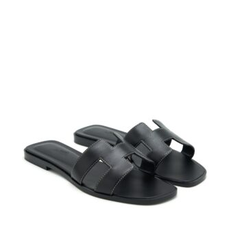 Hermes Size 37.5 Oran Sandal Box Black