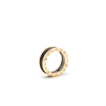 Bvlgari Size 55 B.zero Two Band Ring Rose Gold With Ceramic