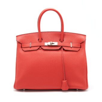 Hermes Birkin 35 Togo D5 Geranium SHW Stamp Square P