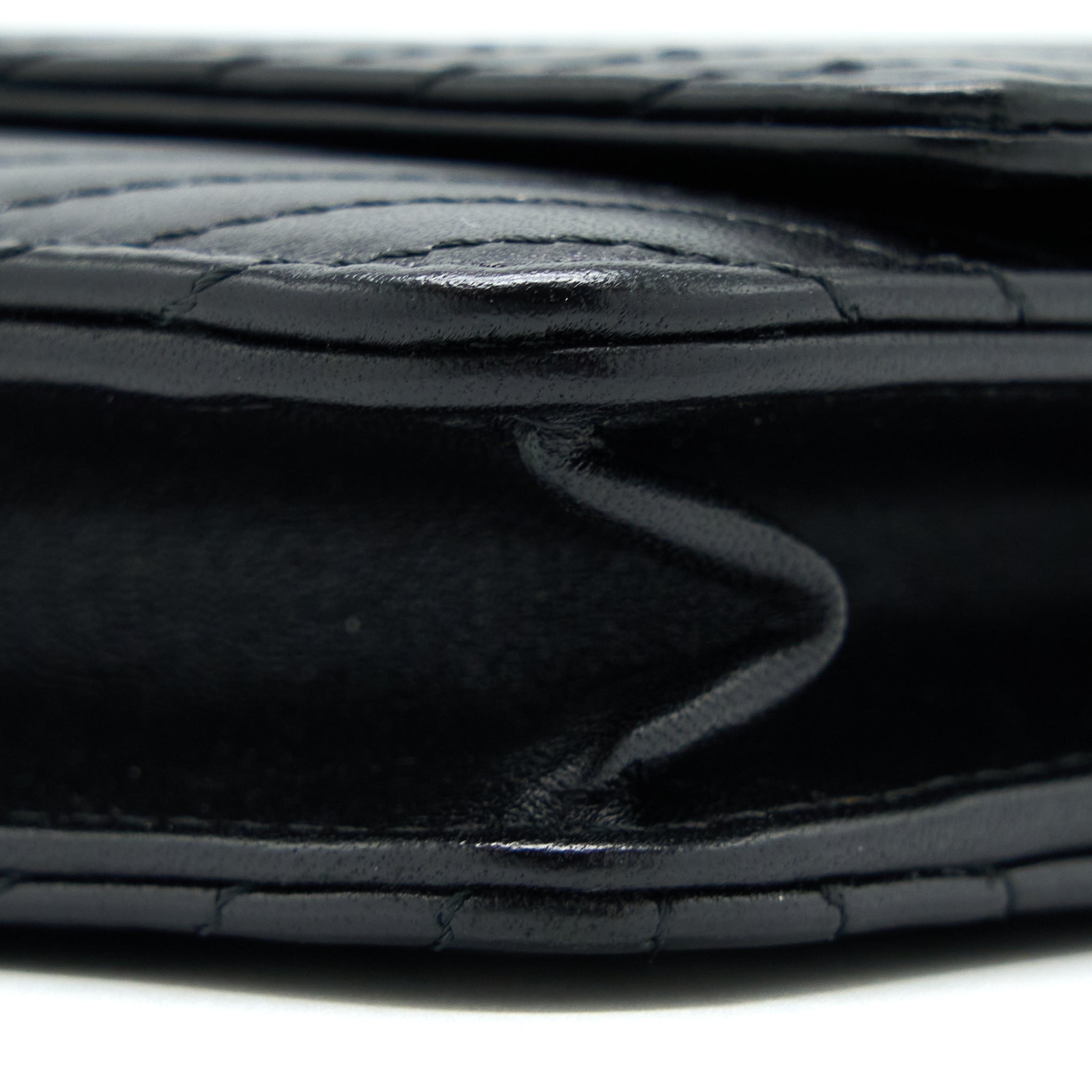 Chanel Chevron Wallet On Chain Black with Black Hardware - Image 10