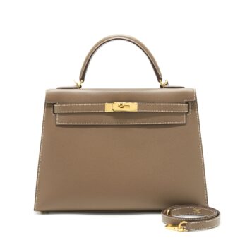 Hermes Kelly 32 Sellier Epsom Etoupe GHW Stamp D