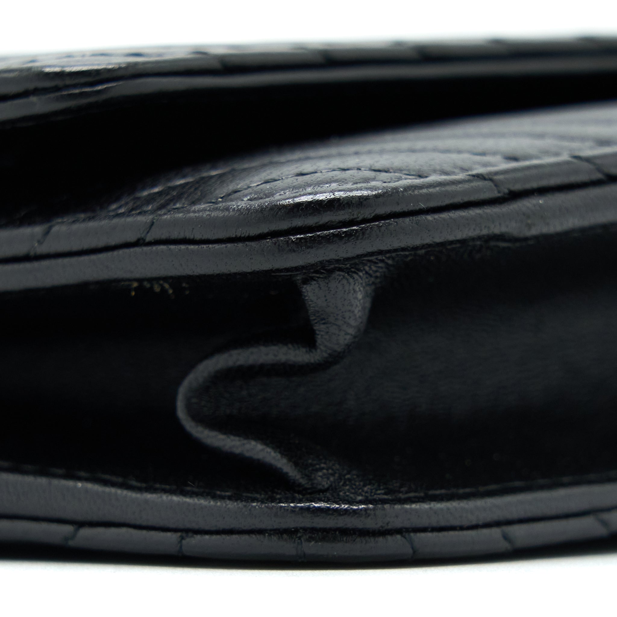 Chanel Chevron Wallet On Chain Black with Black Hardware - Image 11