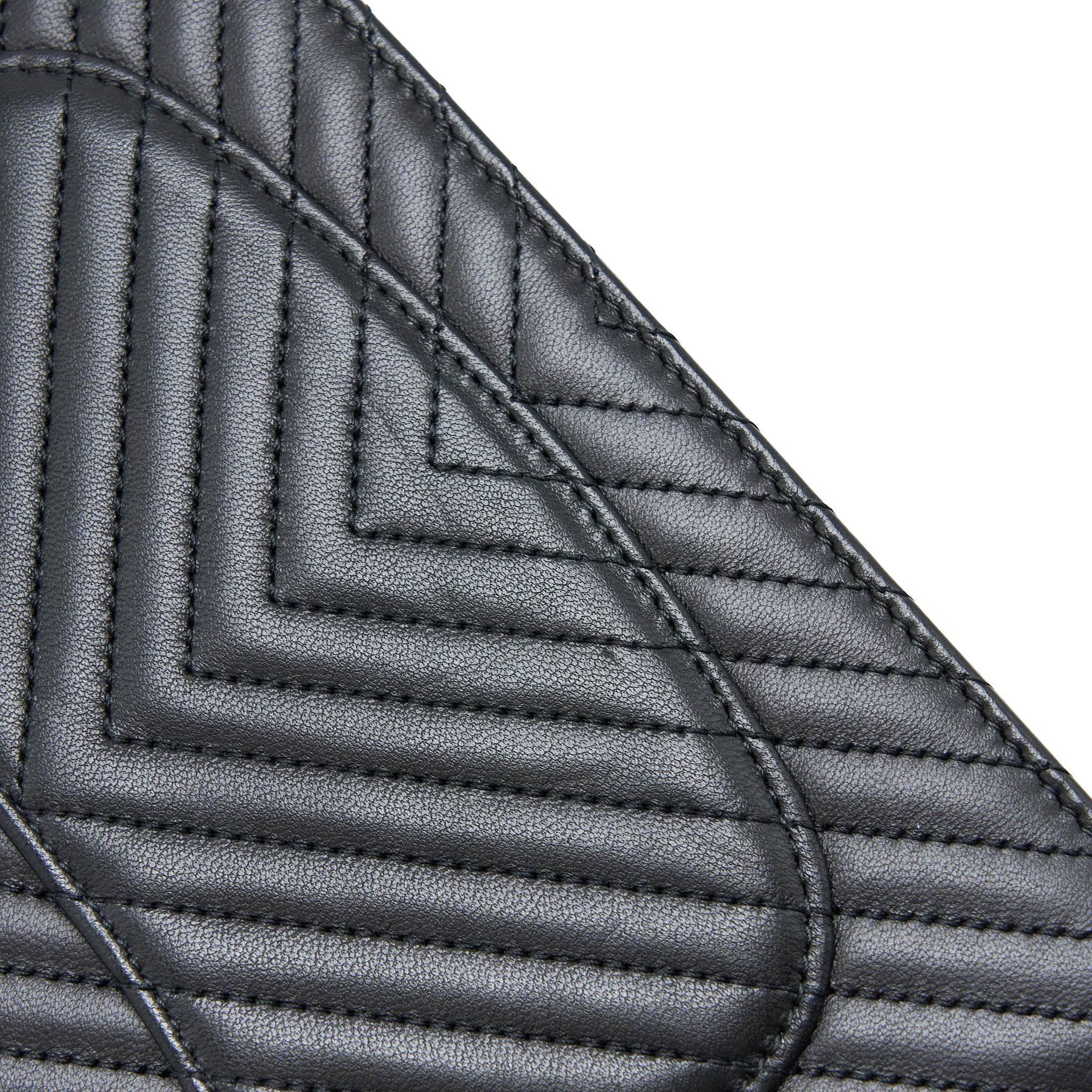 Chanel Chevron Wallet On Chain Black with Black Hardware - Image 7