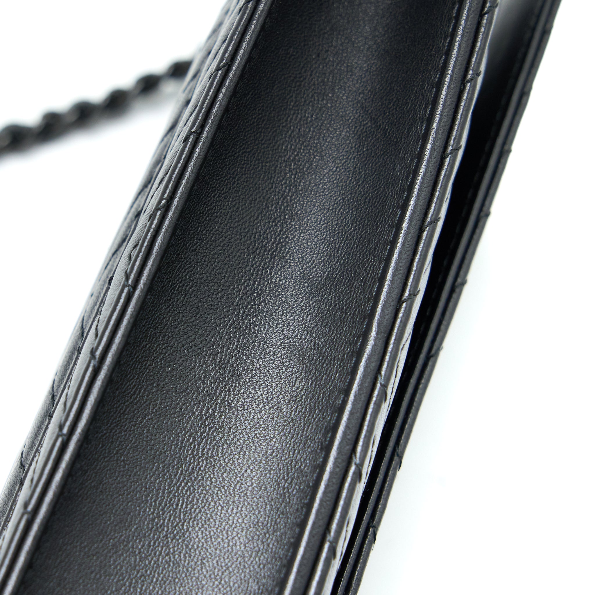 Chanel Chevron Wallet On Chain Black with Black Hardware - Image 9